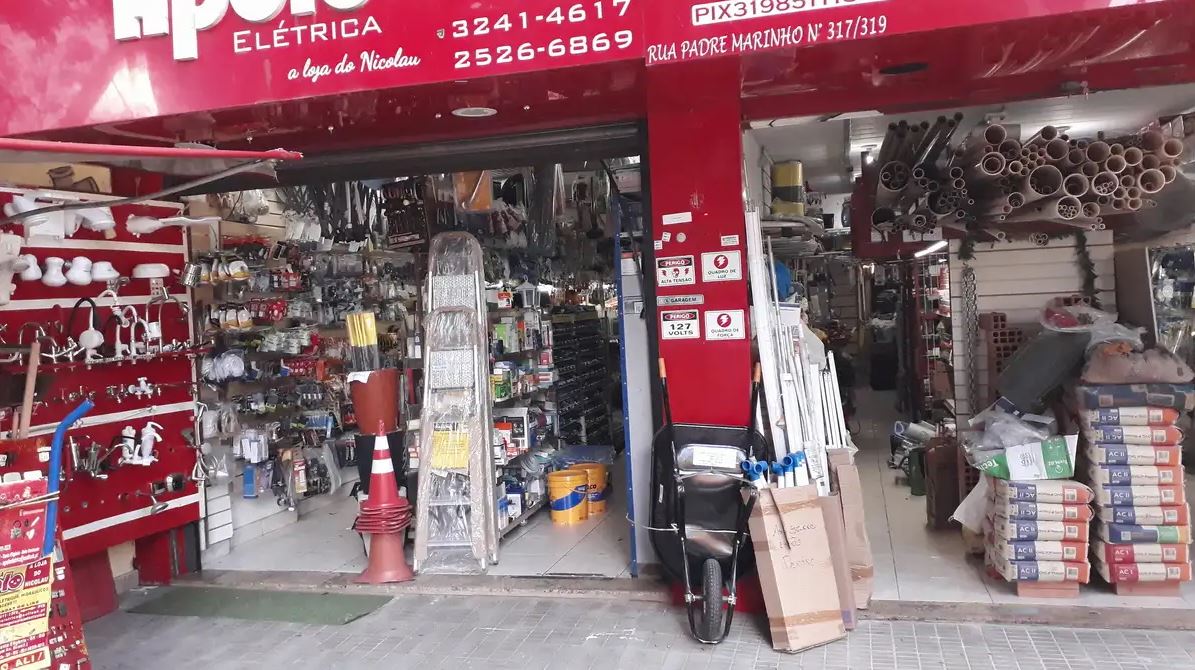 Fachada da Eletrica Apolo no bairro Sta Efigenia