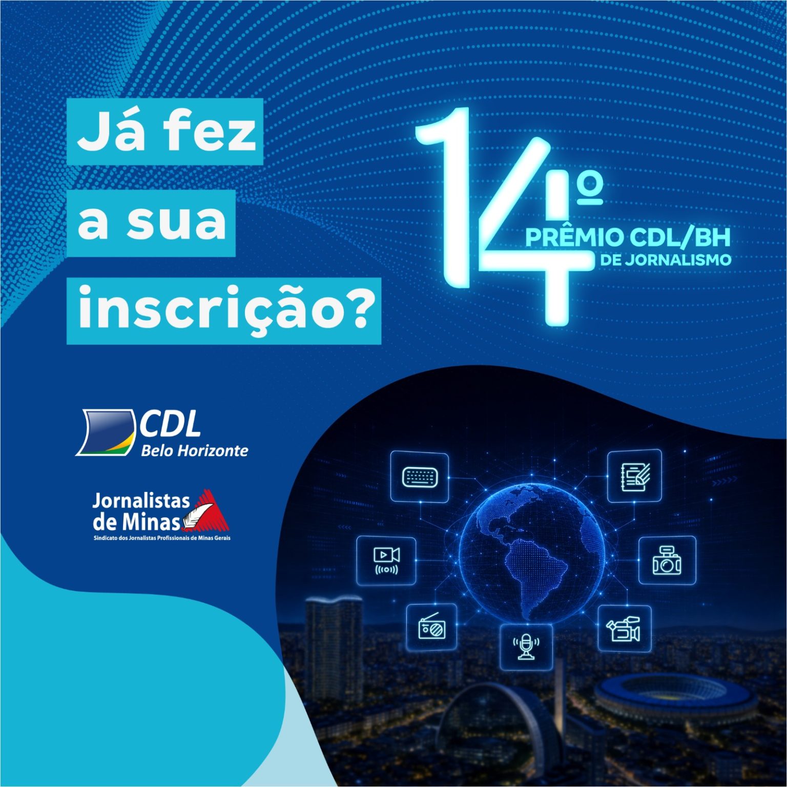 Inscrições para o 14º Prêmio CDL/BH de Jornalismo terminam na segunda-feira