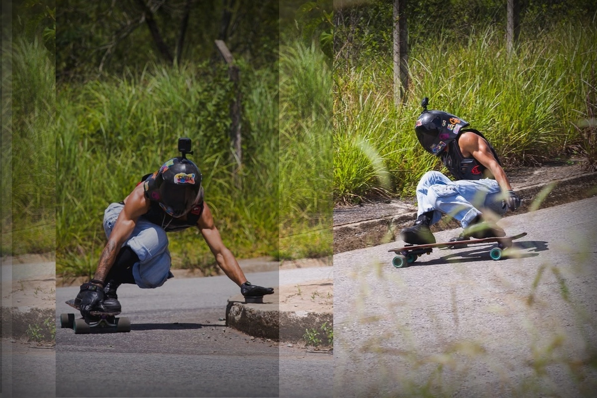 Prancha com rodas de patins Foto1