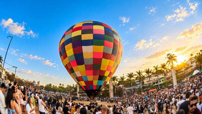 Passeio de balão aéreo